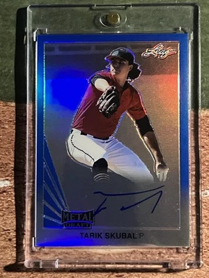 2019 Leaf Metal Draft - Tarik Skubal #LT-TS1 - 1990 Throwback Autos Blue (25/30) - Image 1 of 4