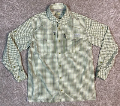 Cabelas Guidewear Shirt Mens Large Green Plaid Long Sleeve Fishing Outdoor Nylon - Image 1 of 4