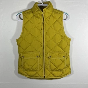 J Crew Damen Daunen gefütterte Weste gelb grün Reißverschluss Taschen Größe Small - Bild 1 von 6