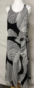Vestido Ann Taylor 100% Seda Noche Formal Negro Blanco NUEVO Mujer 12 - Imagen 1 de 16