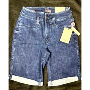 NYDJ 9" Ella Shorts with Rolled Cuffs - Bluewell - size 0 - Picture 1 of 12
