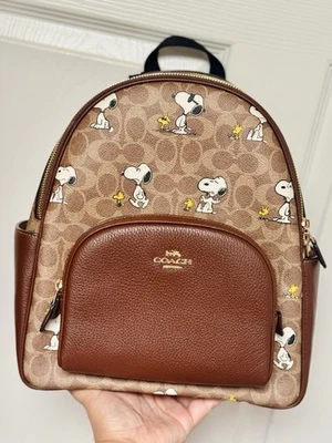 Coach X Peanuts Court Backpack In Signature Canvas With Snoopy Print CBM25 NWT - Image 1 of 4