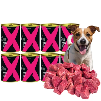 Hundefutter Nassfutter Hund 8x 800g mit Wildfleisch Getreidefrei X-DOG - Bild 1 von 4