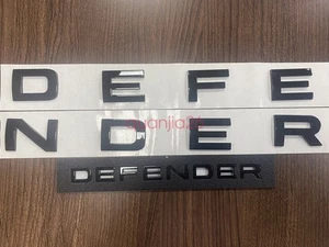 2PC FOR DEFENDER Gloss Black HOOD + TAIL BADGE LETTERING LETTERS - Bild 1 von 5