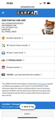 2009-2010 PONTIAC VIBE 2.4L 4X4 AWD 4WD Automatic Transmission *159K DROVE IN* - Изображение 1 из 3