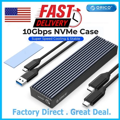 ORICO M.2 NVMe SATA SSD Enclosure USB Type C 10Gbps NVMe SSD External Case