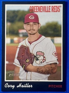 2019 Topps Heritage Minor League Black Border SP Cory Heitler 47/50 #113 Reds - Bild 1 von 3