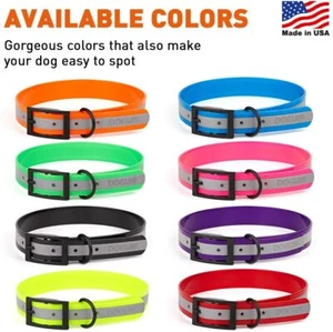 Dogline Biotano Riflettente Impermeabile Collare Cane Resistente Tessuto Nylon Rivestito - Foto 1 di 15