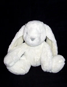10" Aurora Purely Luxe White Tribbles Bunny Plush Stuffed Animal Gray Nose - Picture 1 of 1