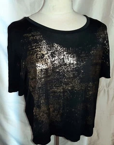Sears Metaphor Collection Short sleeve w/Gold Foil Accent - Black - Size XL - Picture 1 of 4