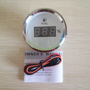 52MM Digital White Fuel Level Gauge 73-10ohms 9-32V For Car Truck Marine 12V/24V - Bild 1 von 8