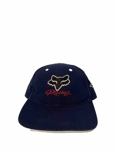 Vintage 90’s Fox Racing Navy Blue Adjustable Hat Embroidered Acrylic & Wool - Picture 1 of 9