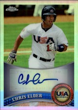 2011 Topps Chrome USA Baseball Autographs Refractors #USABB4 Chris Elder /199