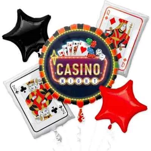 Casino Balloon Bouquet~Roll the Dice Casino Balloon Bouquet Birthday Decorations - Picture 1 of 5