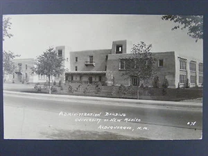 Albuquerque Admin Bldg University Nuevo México casi nuevo foto postal real RPPC 1930-50 - Imagen 1 de 2