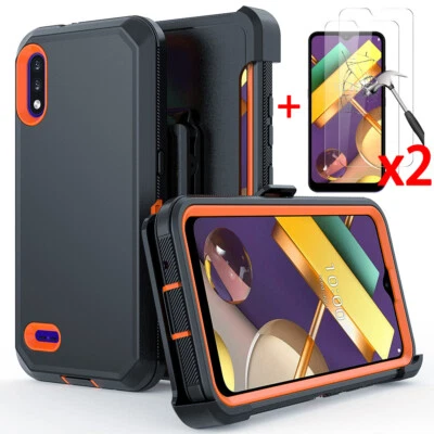 Funda para LG K22/K22 Plus, cubierta blindada a prueba de golpes funda con clip para cinturón + vidrio templado Foto 1 de 4