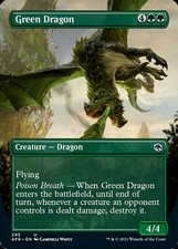 FOIL Borderless GREEN DRAGON ~mtg NM  Adventures in Forgotten Realms  Unc