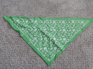 THE NATURE CONSERVANCY HALF BANDANA GREEN AND WHITE WITH LEAVES NEW - Picture 1 of 6