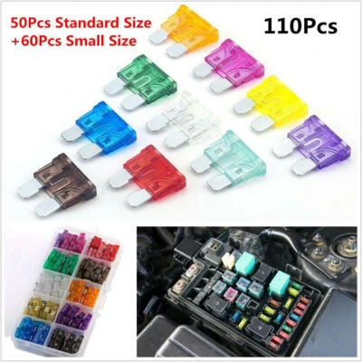 Fusible de hoja de tamaño estándar/medio pequeño para auto auto auto surtido 110 piezas seguro de 2-35 AMP Foto 1 de 4