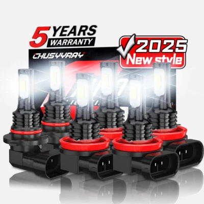 For Nissan Maxima 2009-2014-6PCS LED Headlight Hi/Lo+Fog Light Bulbs Combo Kit - Image 1 of 4