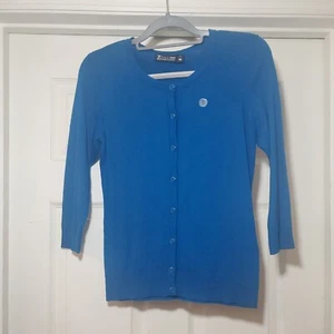 New York & Company Womens Small Button Front Cardigan Sweater teal blue New - Picture 1 of 11