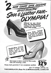 1950 Reklame für "Die SCHUH- & LEDERMESSE" bei Olympia Kleindruckanzeige - Bild 1 von 1