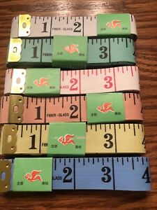 Lot Of 6 Easy To Read Large Print Sewing  Tape Measure Multi Color Durable