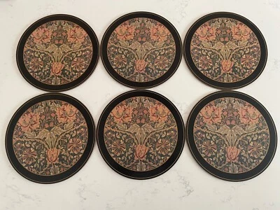 Set Of 6 pimpernel William Morris Design Round placemats Table Mats Vintage 10” - Image 1 of 4