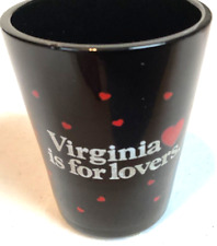 VIRGINIA is for LOVERS  White letters with Red Hearts on Black    Box 32 TVA 127