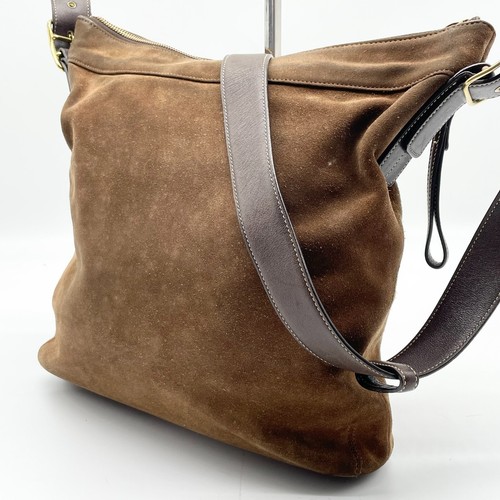 Borsa a tracolla Coach marrone pelle scamosciata F3S 9324 Y2K vintage autentica