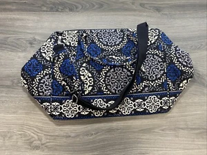 Vera Bradley Weekender Frame Travel Bag- Large- Canterberry Cobalt Retired - Picture 1 of 9