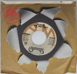 Carpenters Please Mr. Postman / This Masquerade 45 RPM Vinyl Pittman Pressing - Picture 1 of 9