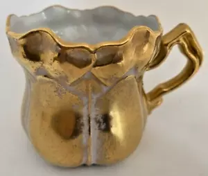 ¡HERMOSO! Café/taza de té/crema dorada pintada a mano firmada "Betty Malnook 1992" - Imagen 1 de 10