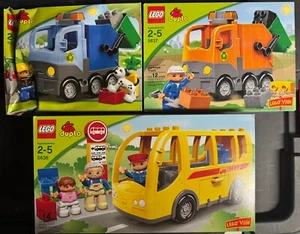 Lego DUPLO Town Vehicle Lot Bus 5636 Garbage Trucks 5637 & 10519 RARE Box Damage - Picture 1 of 2