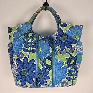 Vera Bradley Doodle Margarita Floral Hombro y Bolso de Mano con Patrón Azul y Verde - Imagen 1 de 11
