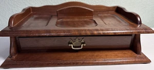 VTG Wooden Jewelry Box Valet Wallet Organizer Dresser Top Drawer Men’s Watch - Picture 1 of 17