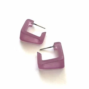 Amethyst mattierte quadratische Bermuda Creolen - Bild 1 von 8