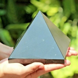 Huge 100MM Beautiful Natural Black Tourmaline Chakra Stone Healing Power Pyramid - Picture 1 of 10