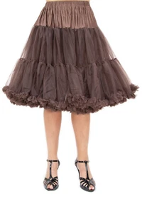 Choc Brown 50s Rockabilly Super Soft 23 inches Petticoat Skirt BANNED Apparel - Picture 1 of 1