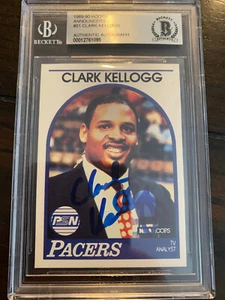 Clark Kellogg 1989-90 Hoops Announcers Signed Auto autographed card BGS COA RARE - Picture 1 of 1