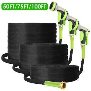 50/75/100FT Non-Expandable Garden Hose Water Hose for Watering Car Washing Yard - Picture 1 of 33