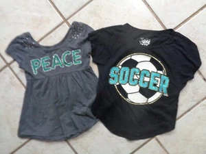 (2) Camisas de verano para niñas - Justicia - Mangas cortas - Talla 8 - Fútbol - Paz - Imagen 1 de 2