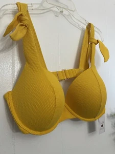 Shade & Shore 38D Yellow Underwire Swimsuit Top NWT $30 - Picture 1 of 6