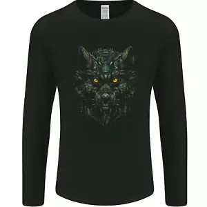 Cyber Wolf Werewolf Lycan Mens Long Sleeve T-Shirt - Picture 1 of 3