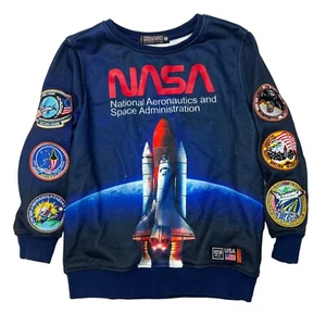 Hudson Outerwear NASA Space Sweatshirt Navy Blue Sleeve Patches Youth Kids XS - Picture 1 of 6