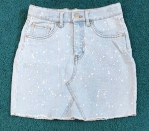 Levi's Denim Skirt Girl's 12 Youth High Rise Jean Acid Wash Light Blue Short Ski - Picture 1 of 7