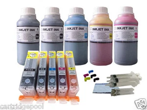 5 Refillable cartridge Canon PGI-250 251 MX722 922 iP7220 iX6820 5X250ml ND® ink - Picture 1 of 1
