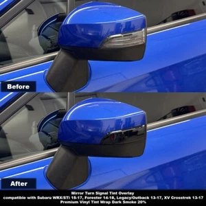 Crux Moto Mirror Turn Signal Tint Vinyl Wrap Overlay Dark Smoke 20% - Picture 1 of 6