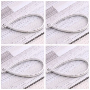 20pcs 38x20mm Drop Alloy Open Back Bezel Pendants Lead & Nickel Free Silver - Picture 1 of 4