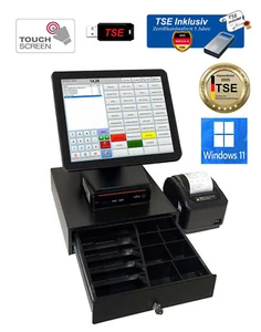15 " TSE TOUCHSCREEN EINZELHANDEL KASSENSYSTEM MIT ZUBEHÖR + TSE STICK TSE Win11 - Bild 1 von 10